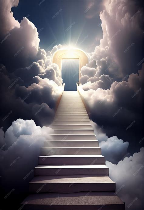 Escaleras que van al cielo nubes y cielo camino a dios generativo ai ...
