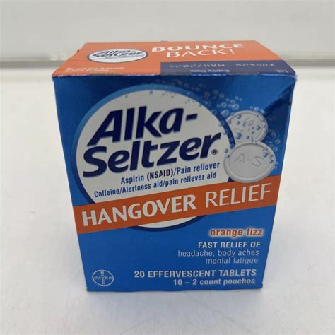 Alka-Seltzer Hangover Relief Effervescent Tablets ORANGE Fizz Flavor ...