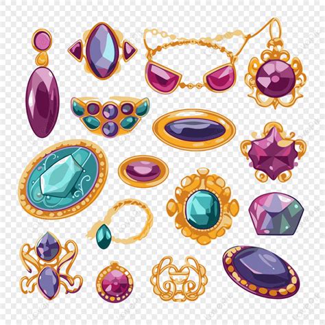 Jewellery Clipart Many Gemstone And Gem Jewelry Set Cartoon Vector ...