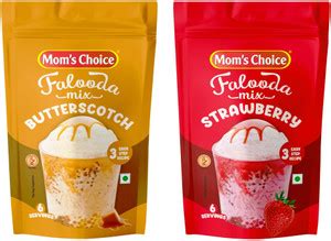 MOM'S CHOICE Instant Falooda Mix Combo – Butterscotch & Strawberry ...