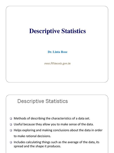 Image result for Descriptive Statistics PDF