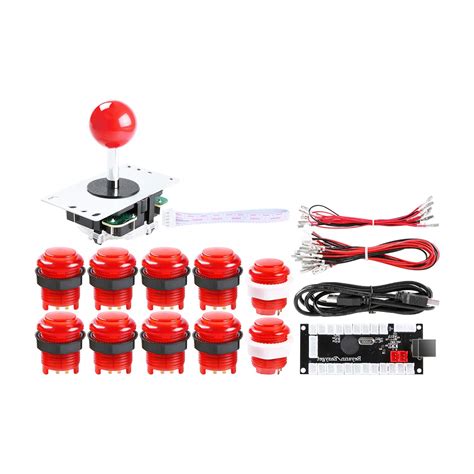 Hikig 1 Player DIY Arcade Cabinet Parts Kit, 10x LED Arcade Buttons ...