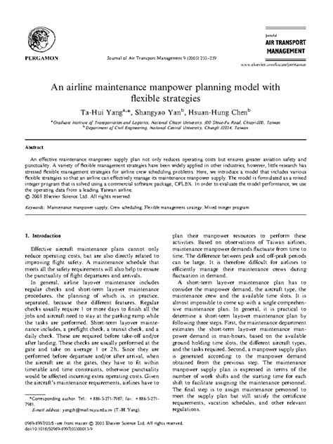 An airline maintenance manpower planning model with flexible strategies ...