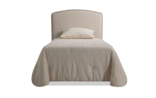 Isabella Twin Beige Upholstered Panel Headboard | Bob's Discount ...