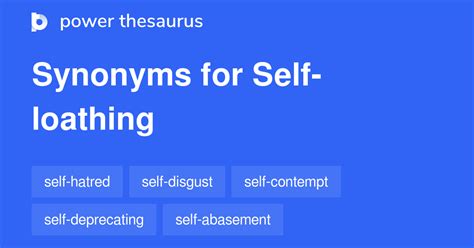 SELF-LOATHING Synonyms: 190 Similar Words & Phrases