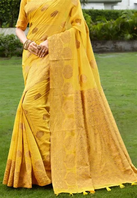 Kad Creations women Banarasi Silk heavy weaving zari and Tassel pallu ...