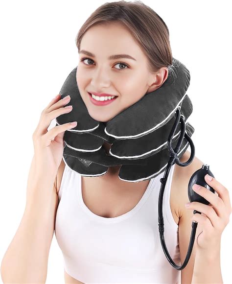 Amazon.com: Inflatable Neck Stretcher for Cervical Traction, Adjustable Cervical Traction Device ...