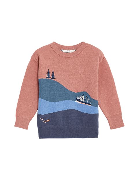 Buy Boat Scene Knitted Jumper (2-8 Yrs) at Marks & Spencer