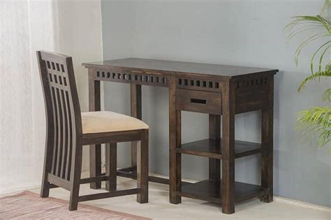 Buy Solid Wood Kuber Writing Study Table Online | New Launches Study ...