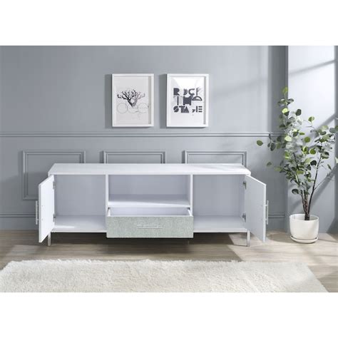 Lycvki Modern/Contemporary White TV cabinet ( Accommodates TVs up to 70 ...