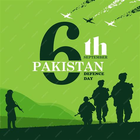 Premium Vector | Pakistan defence day youm-e-difa 6 september
