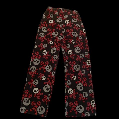 skull candycane YOUTH pj pants 🎄☠️ -youth 8 medium... - Depop