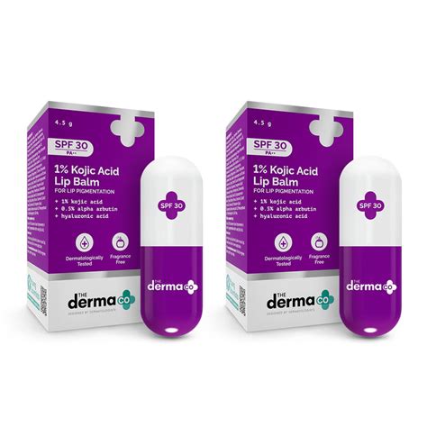 1% Kojic Acid Lip Balm With Alpha Arbutin & Hyaluronic Acid, SPF 30 PA ...