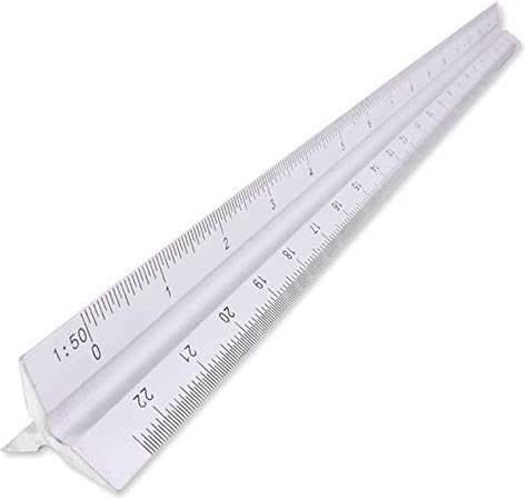 True-Ally Triangle Scale Ruler, 30 cm/12-inch Long Plastic Straight ...