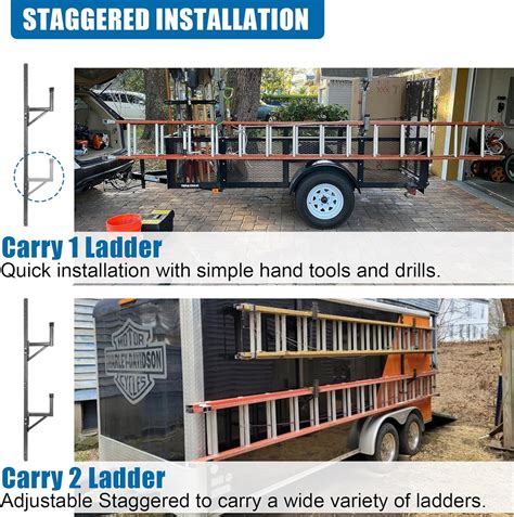OUTPRIZE Side Mount Trailer Ladder Rack, Adjustable Heavy India | Ubuy