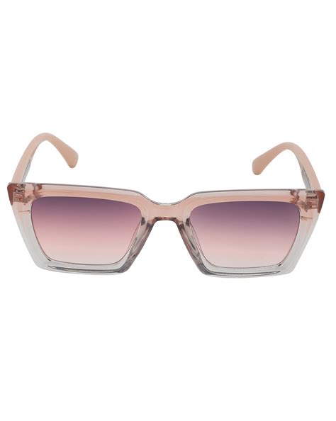 Pink Toned with UV Protected Lens Rectangle Sunglass for women ...
