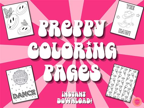 Aesthetic Coloring Pages Preppy - King Printables