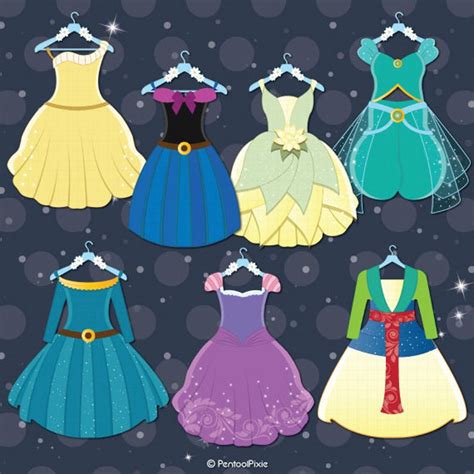Princess Clipart Costume Party Princess Costumes Princess - Etsy India