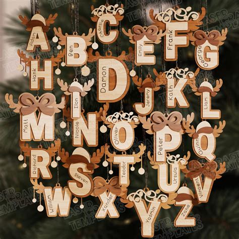 Christmas Alphabet Letters Ornaments Laser Cut Svg File Glowforge ...