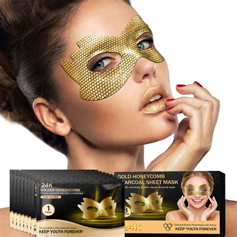 24k Gold Eye Masks, Under Eye Patches Honeycomb Eye Treatment Mask for Dark Circles and ...