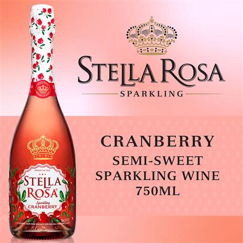 Stella Rosa Sparkling Cranberry Semi-Sweet Rose Wine 750ml (750 ml) Delivery or Pickup Near Me ...
