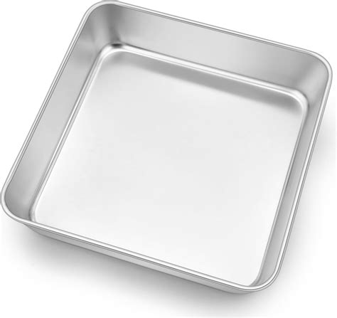 Amazon.com: E-far 9x9 Inch Square Cake Pan, Stainless Steel Baking Pan ...