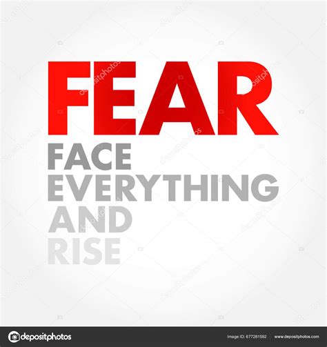 Fear Face Everything Rise Acronym Concept Background Stock Vector by ...