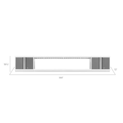 NewAge Products 144-in W x 19.66-in H 2-Cabinets Steel Platinum Garage ...