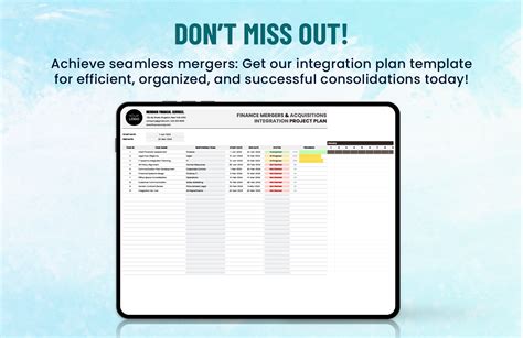 Finance Mergers & Acquisitions Integration Project Plan Template in ...