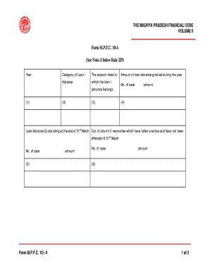 Fillable Online mptreasury Form M.P.F.C. 10-A (See Note-2 below Rule ...