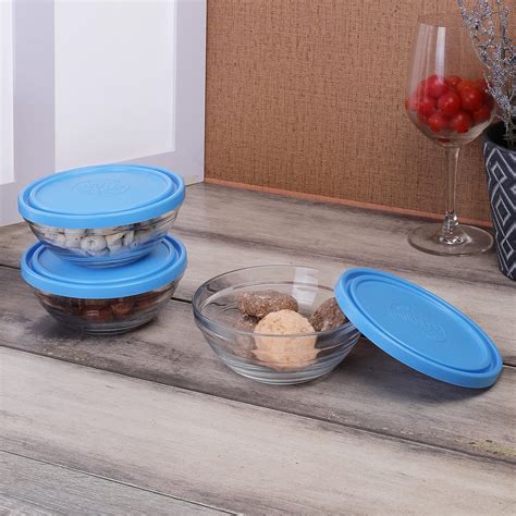 Duralex Freshbox Round with Blue Lid 500 ml Pack of 3 : Amazon.in: Home ...