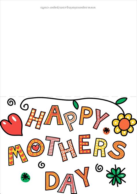 Happy Mother's Day Greeting Card | Free Printable Papercraft Templates