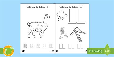 Hoja de colorear: La letra ll
