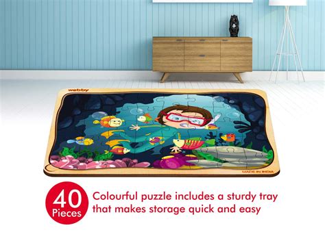 Webby Scuba Diving Wooden Floor Puzzle, 40 Pcs – Webby Toys