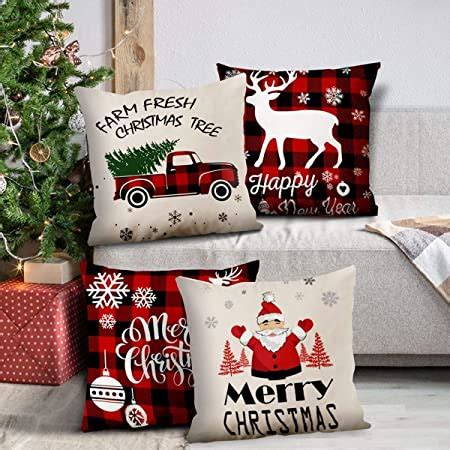 Buy Indigifts Micro Satin Cheerful Santa Print Cushion Cover 12x12 with ...