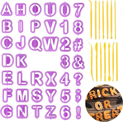 Amazon.com: Cookie Cutters- 40pcs Small Alphabet Letter Number Cookie ...