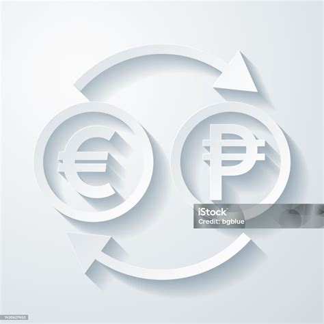 Vetores de Câmbio Euro Peso Ícone Com Efeito De Corte De Papel Em Fundo ...