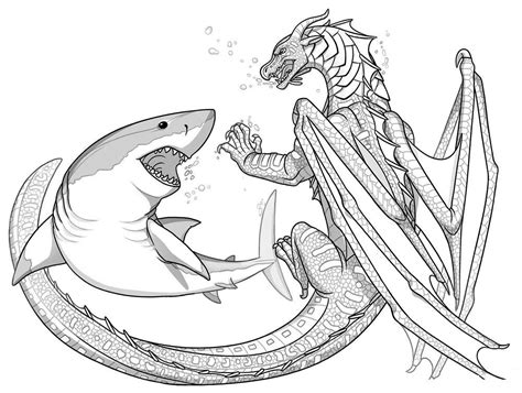 Coloring Pages Water Dragons Wings of Fire & book for kids.