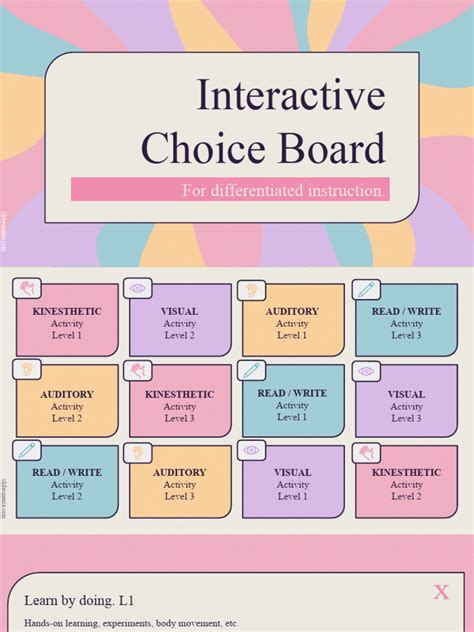 Interactive Choice Board Template for Differentiated Learning ...
