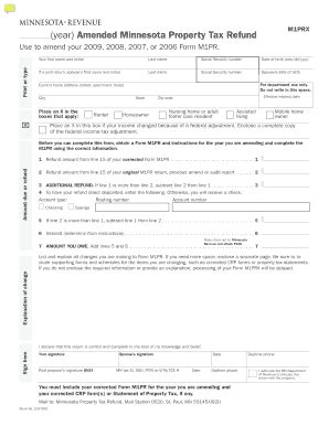 M1PRX, Amended Property Tax Refund Return - Minnesota ... - Revenue ...