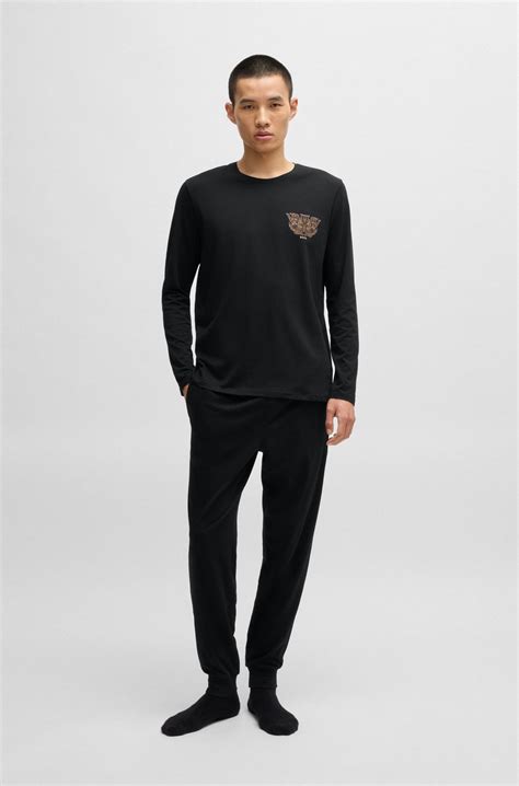 BOSS - BOSS x Creation of the Gods stretch-cotton pyjamas - Black