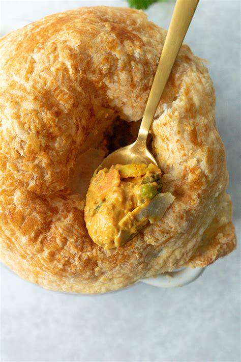 Curry Chicken Pot Pie (with Puff Pastry) | One Girl. One Kitchen.