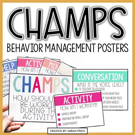 Classroom Management CHAMPS Posters - Etsy