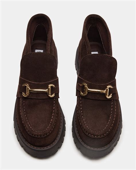 LEON Chocolate Brown Suede Platform Lug Sole Women's Loafer – Steve Madden