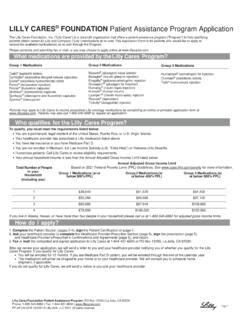 LILLY CARES FOUNDATION Patient Assistance Program … / lilly-cares ...