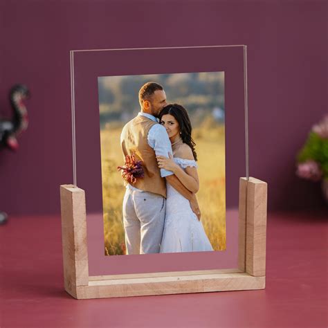 eCraftIndia Light Brown Acrylic & Wooden Contemporary Customized Photo