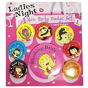 Party-Hut Hen Party Pack of Cartoon Nickname Badges for Party Girls ...