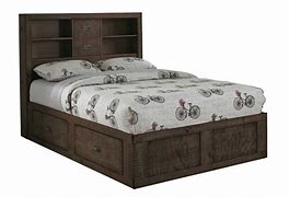 Image result for Cleary Captain's Bed, Full, Dark Walnut, In-Home
