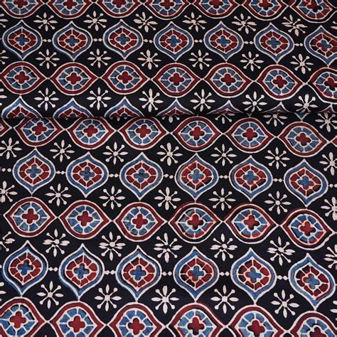 Buy Black Ajrakh Print Modal Satin Fabric at TradeUNO – TradeUNO Fabrics
