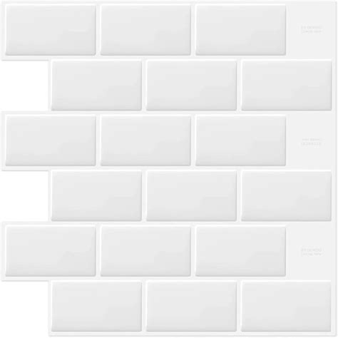 DEWOO White Peel and Stick Subway Tile Brick Backsplash Self Adhesive ...